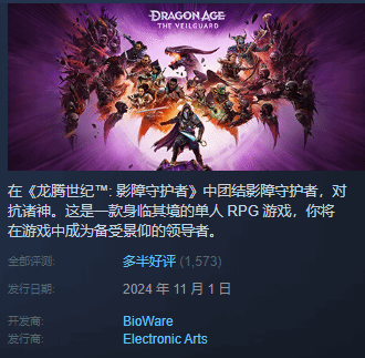 龙腾世纪Steam好评DEI内容