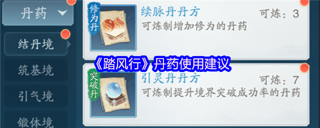 《踏风行》丹药使用指南与技巧