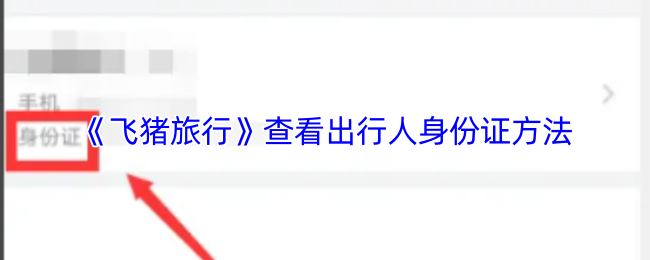 《飞猪旅行》出行人身份证查询攻略