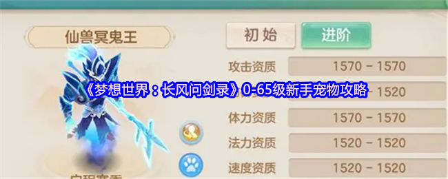 《梦想世界：长风问剑录》新手宠物养成全攻略（适合65级及以下）