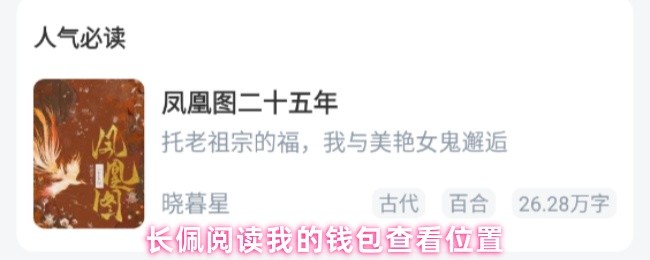 《长佩阅读》我的钱包位置查询：长佩阅读功能使用指南
