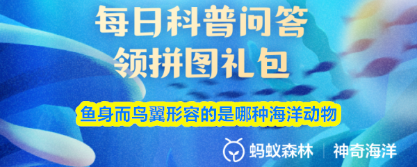 《支付宝》海洋动物中具有鱼身与鸟翼特征的是什么？