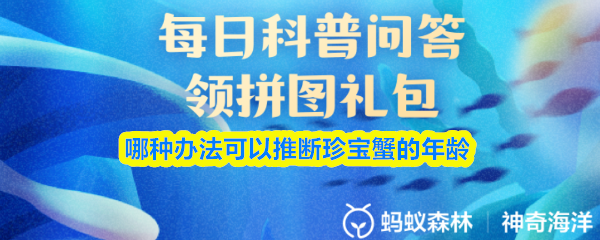 《支付宝》如何判断珍宝蟹的年龄？